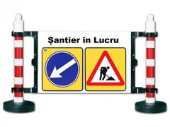 Panou pentru bariera cu stalpi santier in lucru